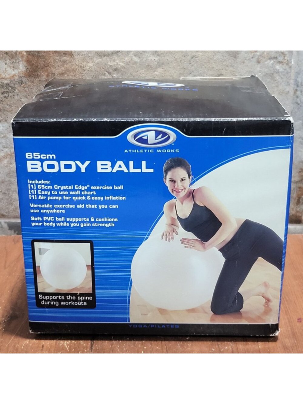 Athletic Works 65cm Crystal Edge Body Ball Inflatable Stability Ball